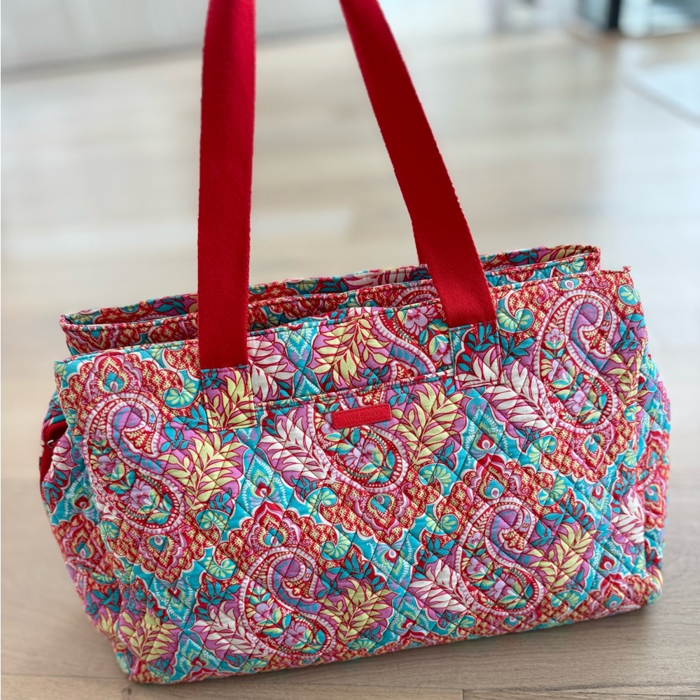 Vibrant Paisley Quilted Tote Bag